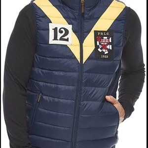 New Polo Ralph Lauren Down Vest Blue Crest Men's M
